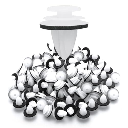 Image of 100pcs Car Trim Clips,Auto Body Fastener,Car Rivet Clip Kit,Universal Auto Bumper Fasteners Rivet Interior Trim Panel Retainers,White Plastic Fasteners for Car Boots,Interior Doors Car Trim Clips
