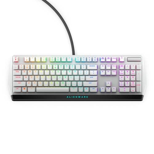 Image of Alienware New Low-Profile RGB Gaming Keyboard AW510K Light, Alienfx Per Key RGB Lighting, Media Controls and USB Passthrough, Cherry MX Low Profile Red Switches, Lunar Light