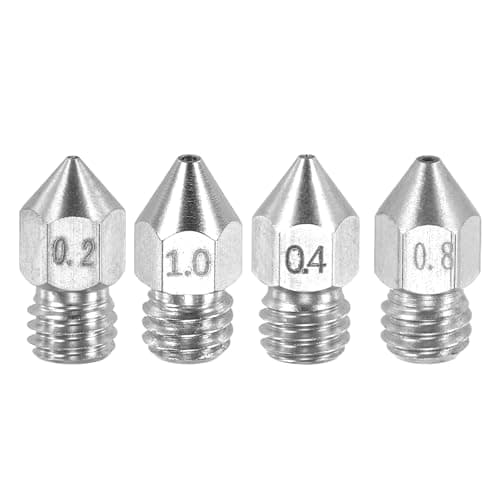 Image of sourcing map MK8 Nozzles 3D Printer Extruder Nozzles, 0.2/0.4/0.8/1mm Stainless Steel Nozzle Easy to Replace Smooth Printing High Speed Nozzle for 3mm Filament 3D Printers, Mix-4pcs