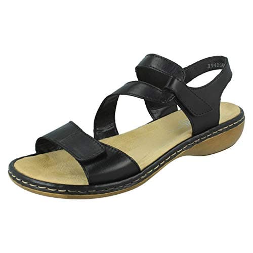 Image of Rieker Women’s 659C7-00 Rieker Damen 659C7 Sandalen Sandal, Black, 4 UK