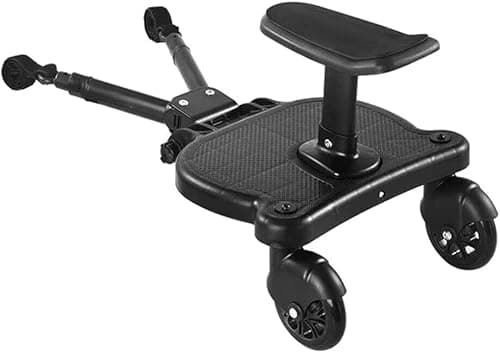 Image of HYGRAD® Universal Buggy Board with Seat Kids Stroller Board On Wheels for Buggy Accessory Dual Clip Extra Safe for Ages 2-7