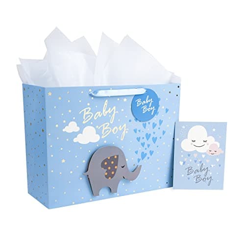 Image of Loveinside Extra Large Gift Bag with Gift Card and White Tissue Paper - Baby Boy 3D Making Design - 40.7 × 15.3 × 30.5 cm