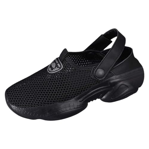 Image of 2026 Sandals for Women Women's Summer Slip On Sandals Breathable Knit Closed Toe Platform Casual Beach Yoga Shoes With Sole For Walking Outdoor Travel Spring Summer Trip (Black, 4)