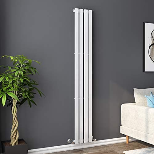 Image of Warmehaus 1800 x 270 mm White Vertical Designer Radiator Single Rectangular Flat Panel - Modern Central Heating - Perfect for Bathroom, Kitchen, Living Room