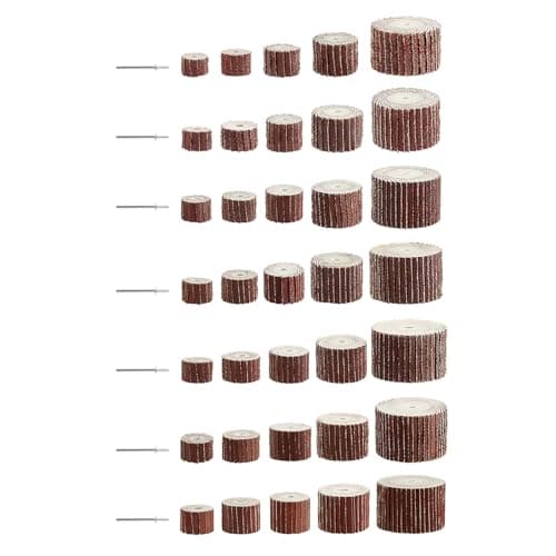 Image of Flap Wheel Flap Wheels, 80Grit 120Grit 180Grit 240Grit 320Grit 400Grit 600Grit 0.31in 0.39in 0.51in 0.59in 0.79in 35pcs Flapper Wheel Set for Metal Wood Grinding Polishing (1 set/35pcs)