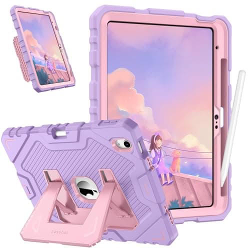 Image of FINTIE Kids Case for iPad (A16) 11th Generation 11 Inch (2025), iPad 10th Generation 10.9 Inch (2022), Fully-Body Rugged Heavy Duty Shockproof Kiddie Case Built-in Stand for Boys & Girls, Purple