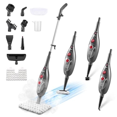 Image of MOOLAN 12-in-1 Steam Mop Floor Cleaner with High Temperature-Handheld Steam Cleaner Mops for for Tile, Hardwood Floors