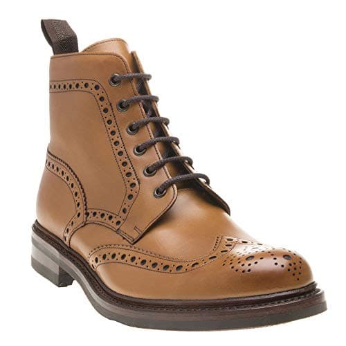 Image of Loake Bedale Men’s Lace Up Brogue Boots 8.5 Tan