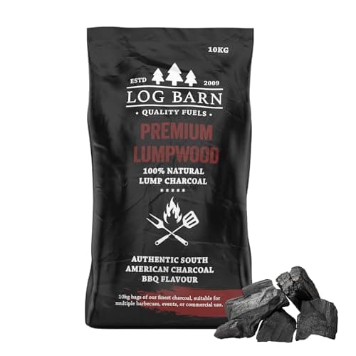 Image of Log Barn Restaurant Grade Lumpwood Charcoal 10Kg - Premium BBQ Charcoal for Grilling & Catering | Long-Burning Large Lump Wood Pieces for Barbecues, Smokers & Kamados