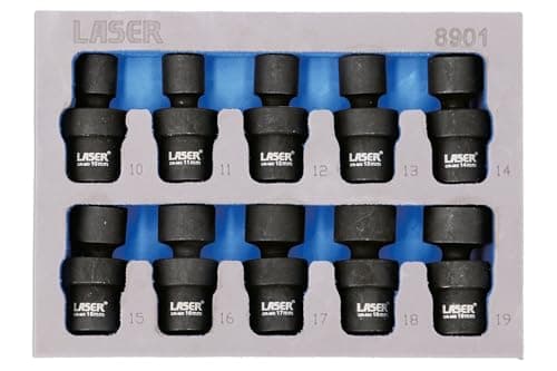Image of Laser 8901 Impact Universal Joint Socket Set 3/8" D 10pc