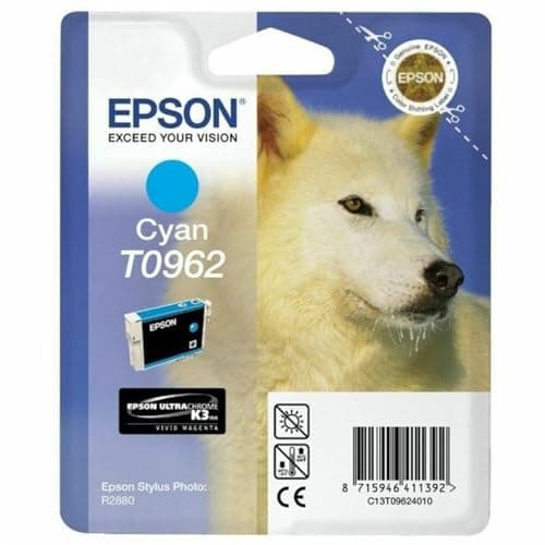 Image of Epson T0962 Inkjet Cartridge UltraChrome K3 Page Life 1505pp Cyan Ref T09624010, Genuine