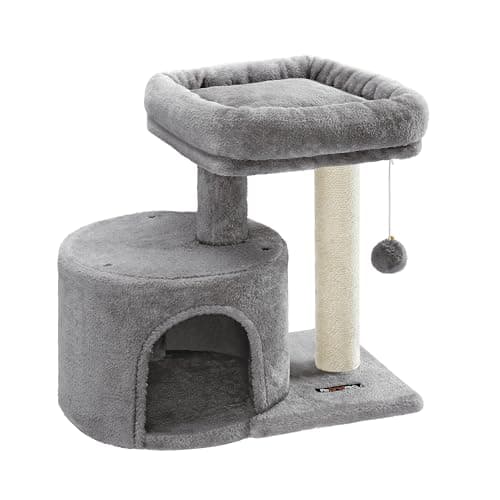 Image of Feandrea Cat Tree, Cat Tower with Sisal Post, Cat Condo, Light Grey PCT50WV1
