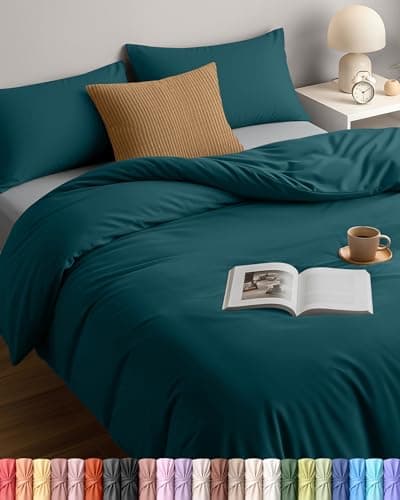 Image of Utopia Bedding Duvet Cover Double - Soft Microfibre Polyester Duvet Cover with Pillow cases - Bedding Quilt Cover Set (Teal)