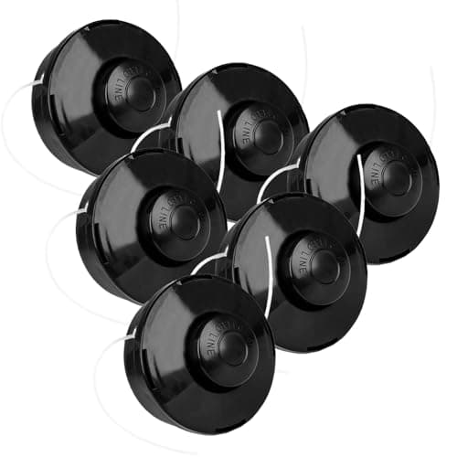 Image of TUAKIMCE 6 Pack Universal Strimmer Head, Dual 2 Line Strimmer Replacement Head, Speed Strimmer Trimmer Brushcutter Bump Feed Spool Head, Bump Feed Spool Head With Automatic Tip, M10 x 1.25 LHF