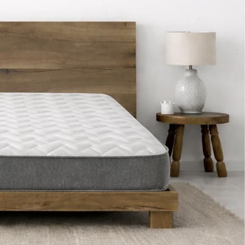 Image of Starlight Beds Kingsize Mattress with Springs & Memory Foam - Grey Zig Zag Model. 8 Inch Budget Mattress, Soft, 150x200cm