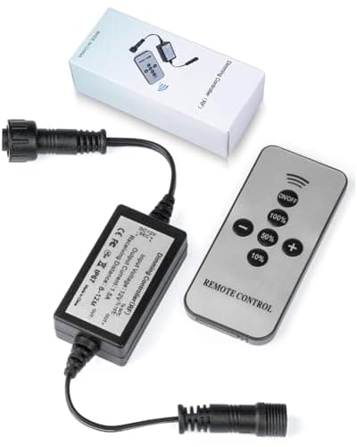 Image of HIBOITEC LED Deck Lights Dimmer with RF Wireless Remote Controller, Waterproof, Only Fits 10mm 2-Pin Connector, 8-12meter Control Distance (Only Suitable Deck Lighting)