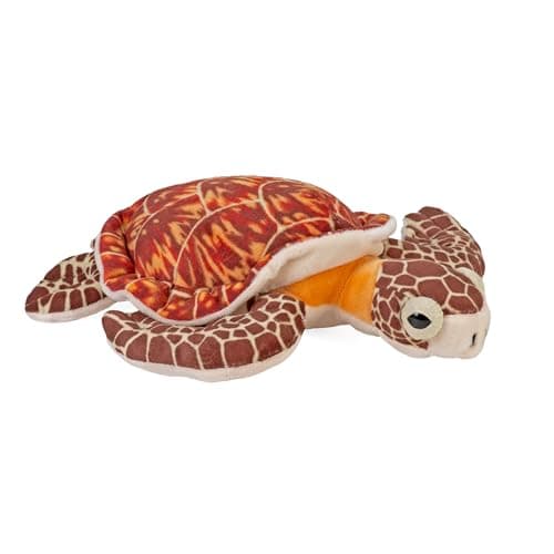 Image of Wild Republic Hawksbill Sea Turtle Plush Soft Toy, Cuddlekins Cuddly Toys, Gifts for Kids 20 cm , Brown