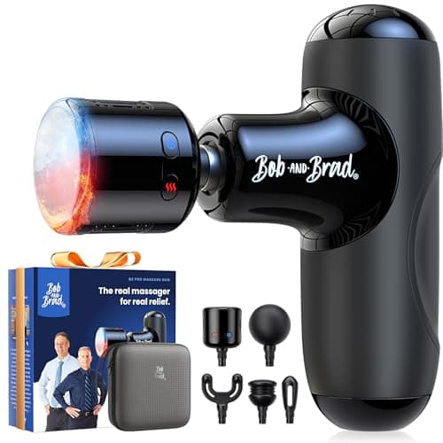 Image of Mini Massage Gun with Heat and Cold Therapy, Bob and Brad Q2 Pro Pocket-Sized Deep Tissue Muscle Massage Gun with Carry Case, Ultra Quiet Portable Percussion Massager for Pain Relief Recovery