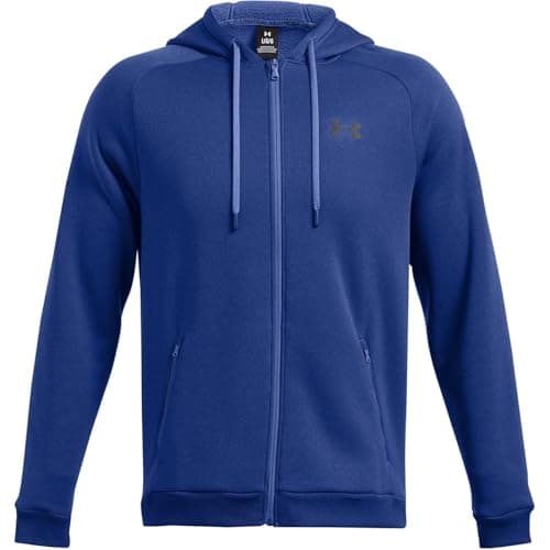 Image of Under Armour Mens Fleece Pro Full Zip Hoodie Blue XL