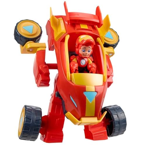 Image of Iron Man and His Awesome Friends Marvel 2-In-1 Mech Suit & Vehicle, Action Figure & Toy Vehicle, Red