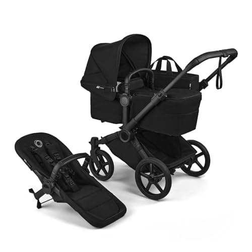 Image of Bugaboo Donkey 6 Single Pushchair, Convertible to Double and Twin Stroller, Pram for Newborn and Toddler, Double Storage Space & Side Basket, Easy to Maneuver One Hand Steering, Heritage Black