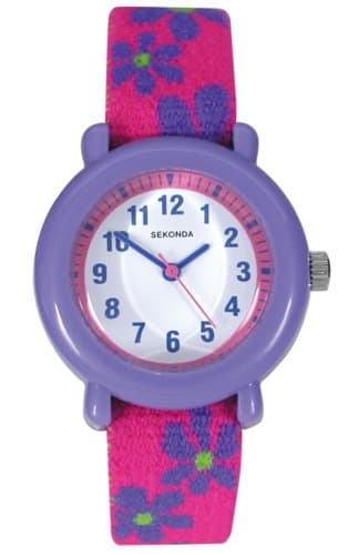 Image of Sekonda Children's Quartz Watch with White Dial Analogue Display and Pink Plastic Strap 4627.05