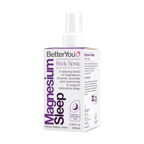 Image of BetterYou Magnesium Sleep Body Spray, Made with Zechstein Magnesium Chloride and Essential Oils, Magnesium Supplement, Natural Sleep Aid, Palm-Oil Free, 100ml (600 Sprays)