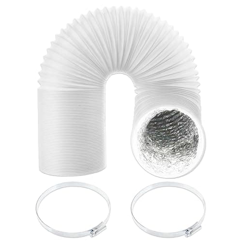 Image of SPARES2GO Universal Air Con Vent Hose 6" x 3m PVC Aluminium Foil Insulated Portable Air Conditioner AC Duct Outlet Pipe + Clamp Clips