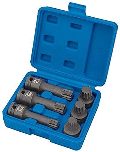 Image of Draper 28881 Expert Impact Spline Bit Set, 1/2" Square Drive, Black, 6 Pieces