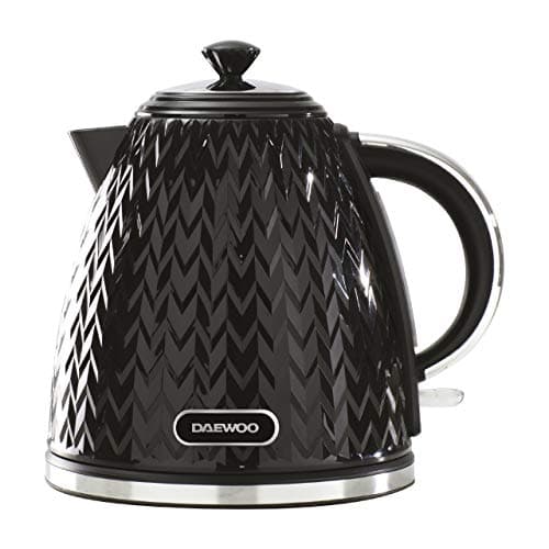 Image of Daewoo SDA1773 Argyle Collection, 1.7L, Electric Kettle With Removable Lid and Filter For An Easy Clean, Auto Shut Off And Power Indicator For Safety, Black