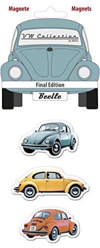 Image of BRISA VW Collection - Volkswagen Refrigerator Office Pinboard Magnets with Beetle Motifs (3-Piece Set/Final/Multicolor)