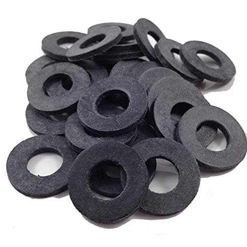 Image of TERF® M20 Black Rubber Flat Washer M20 / 20mm ID (Hole) x 36mm OD x 3mm Thickness Flat Rubber Washers - Pack of 10
