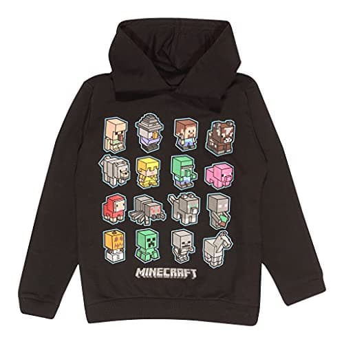 Image of Minecraft Mini Mobs Pullover Hoodie, Kids, 5-15 Years, Black, Official Merchandise