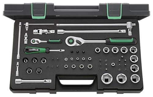 Image of STAHLWILLE Socket Spanner Set 40/52/45/12QR | 57-Piece 1/4 + 1/2 Inch Ratchet, Wrench Width 4-30 mm, Various Bits and Extensions