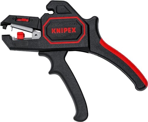 Image of KNIPEX Automatic Insulation Stripper, in Blister, 0.2-6 mm², with Fine Adjustment, Adjustable Length Stop, Wire Stripper, 12 62 180 SB