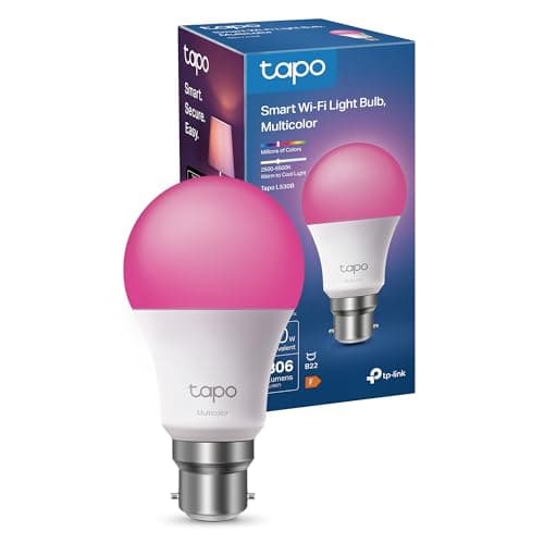 Image of Tapo L530BA B22 Smart Bulb, Alexa Light Bulb, WiFi Smart Light Bulb, Multicolour, Dimmable, 8.3W (60W), Schedule and Timer, Away Mode, Energy Saving, Preset for Convenience, Works with Alexa, Google