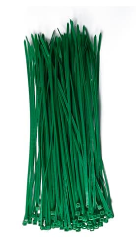 Image of zuizhan Green Cable Ties 200mm x 2.5m, 100 Pack Mini Thin Plastic Zip Ties, 27 Lbs Tensile Strength with UV Resistant, Nylon Self Locking Tie Wraps for Indoor and Outdoor Use, Office, Garden