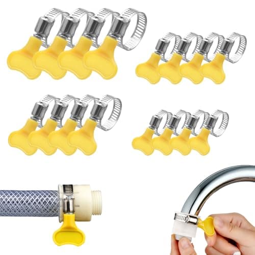 Image of Jubilee Clips Assorted, 16 Pcs Set with Handles Hose Clips, Adjustable Jubilee Clips Suitable for Pipes, Tubing, Garden Hoses, Washing Machines and Plumbing Repairs (4 Sizes)