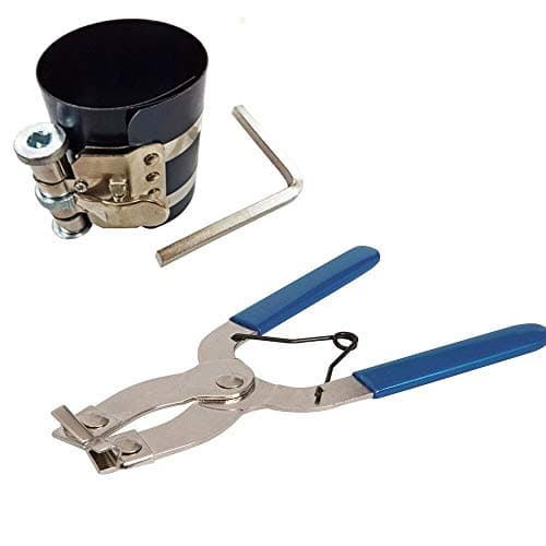 Image of Piston Ring Clamp & Pliers Set 75mm - 175mm Stainless Steel Compressor