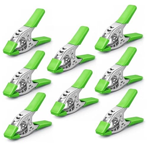 Image of Bishop 8 Pcs - 6 Inch (150mm) Heavy Duty Metal Spring Clamps - 2.5 Inch (63mm) Jaw Opening, Strong Grip Non-Slip Handles with Protective Pads for Woodworking, DIY, Photography & Market Stalls