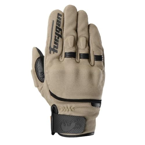 Image of Furygan JET D3O EVO - Men's Motorcycle Gloves - 100% Leather Palm - Comfort - Summer Gloves - Breathable & Light - Compatible Screens - Touch Screen, Black-sand