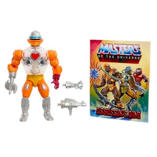 Image of Masters of the Universe Origins Action Figure, Rise of Snake Men Mini Comic Roboto, Articulated Collectible MOTU Toy with Accessory and Mini Comic, HKM69