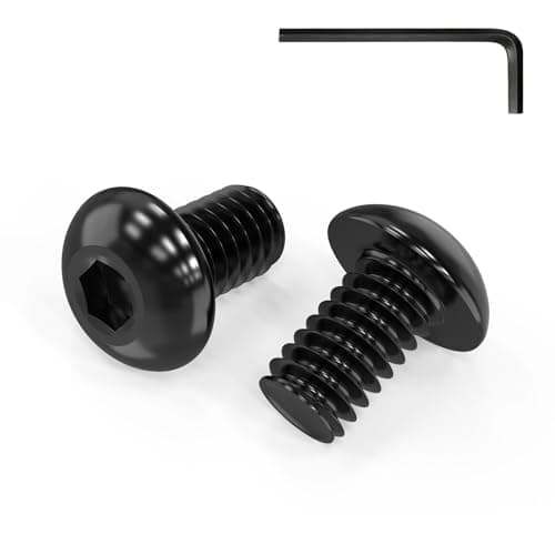 Image of Zynthor 50Pcs M5 Bolts, M5 x 8mm Button Head Socket Cap Bolts Screws, Allen Hex Drive, Carbon Steel, Black Oxide, with Hex Spanner