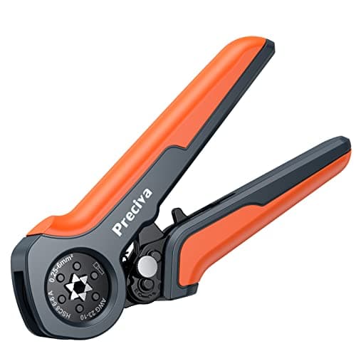 Image of Preciva Ferrule Crimping Tool,0.25-6mm²/AWG23-10 Self-Adjusting Wire Crimper,Ratchet Crimp Tool for Household & Industrial Electrical Work