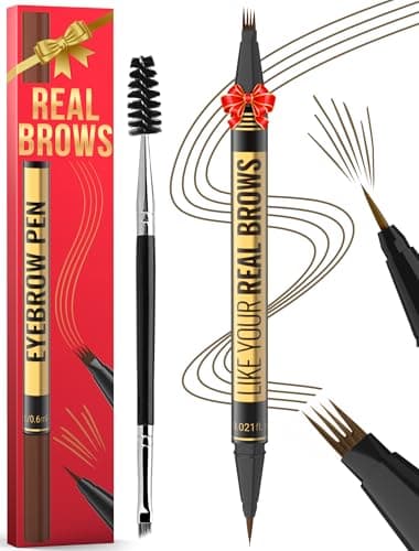 Image of Vevivia Beauty Eyebrow Pen - Eyebrow pencil with Micro-Fork Tip & Precision Tip for Natural Brows, Eyebrow Pencils for Women, Dual-Ended Brow Brush, Waterproof, Brown
