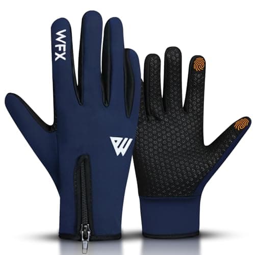 Image of WFX Winter Gloves Touch Screen Anti Slip Warm Gloves Windproof Thermal Sports Cycling Glove for Men & Women Outdoor bike Glove for Running Camping Driving (Navy Blue, Medium)