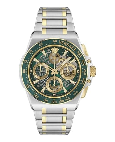 Image of Versace Men Chronograph Automatic Watch Greca Extreme Chrono Skeleton Swiss Made