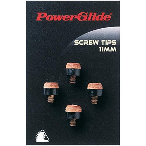 Image of POWERGLIDE Snooker or Pool Screw in Cue Tips | 11mm Diameter | 4 Tips