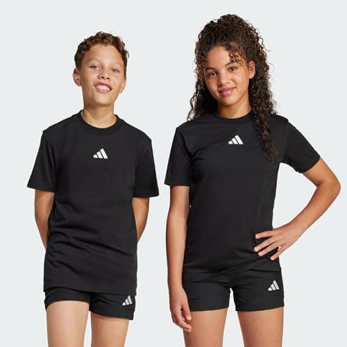 Image of adidas Unisex Kids Essentials T-Shirt, Black/White, 13-14 Years