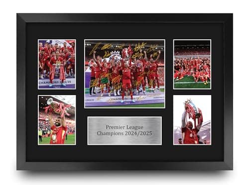 Image of HWC Trading Liverpool 2025 Champions Gift Premier League Season 24-25 Winners Printed Memorabilia Signed Autograph Photograph Display for Football Fans and Supporters - A3 Framed